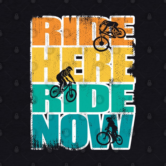 Ride here Ride now MTB BMX Bike Pun Fun by BIGUP